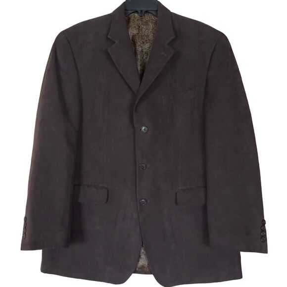 Ralph Lauren Brown Blazer Micro Corduroy Paisley Lined Sport Coat - Picture 1 of 8